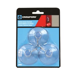 Crawford Medium Plastic Suction Cup 1.6 in. L 3 pk