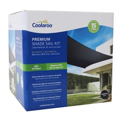 Coolaroo Polyethylene Shade Sail Shade Canopy 16.5 ft. H X 9.11 ft. W