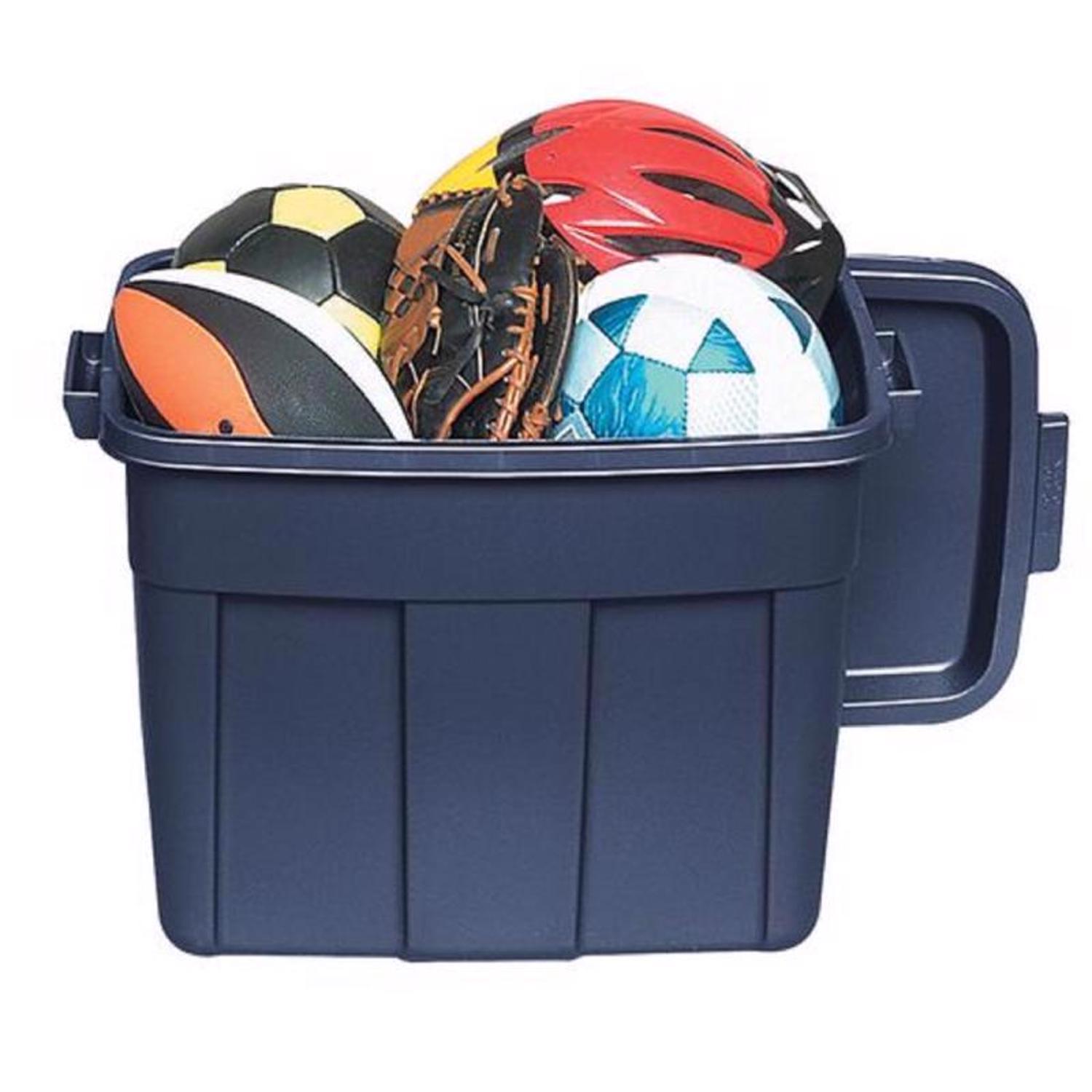 Rubbermaid Roughneck 18 gal Navy Storage Box 16.375 in. H X 15.875