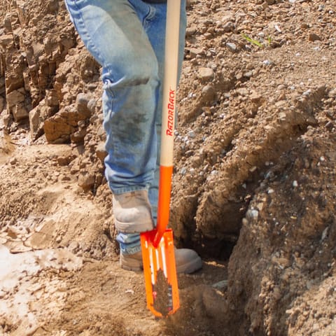 Razor-Back 57.63 in. Steel Trenching Shovel Wood Handle Mfr# 47024