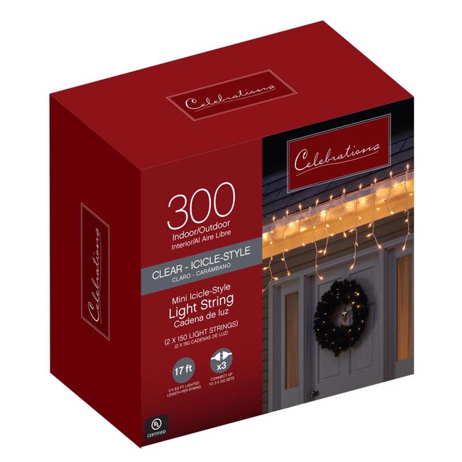 Celebrations Lite 25 C7 Lichterkette Transparent – Für Innen & Außen, 2 Sets Koppelbar
