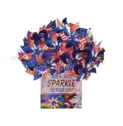 In The Breeze Multicolored Mylar 11 in. H Stars & Stripes Patriotic Pinwheel