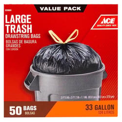 Ace 33 gal. No Scent Trash Bags Drawstring 50 pk