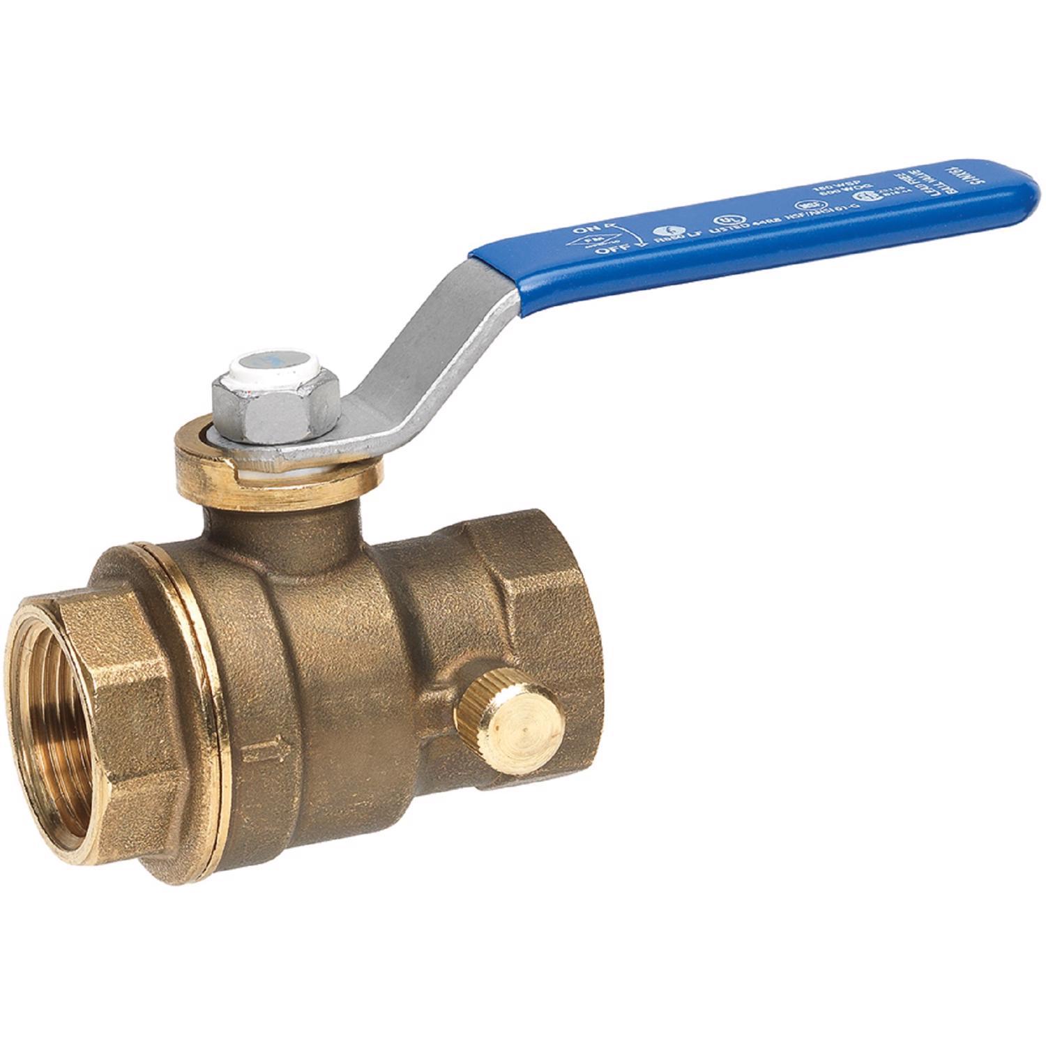 Photos - Other Bathroom Accessories Homewerks 1/2 in. Brass FIP Ball Valve with Drain Full Port Quarter-Turn Lever For Water/Oil/Gas 119-2-12 