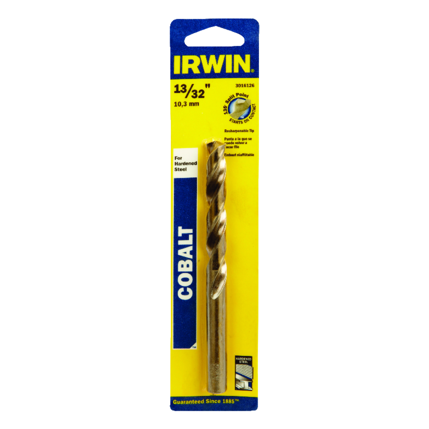 Irwin Industrial Tools 1/4" Cobalt Drill Bit – 135° Split Point, 4" Length (Single)