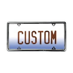 Custom Accessories Silver Metal License Plate Frame