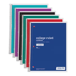 Just Basics 8 in. W X 10.5 in. L College Ruled Wire Bound Assorted Notebook