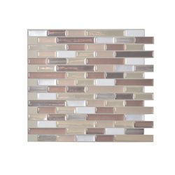 Smart Tiles Muretto Durango 9.1 in. W X 10.2 in. L Beige/White Vinyl Adhesive Wall Tile 4 pc