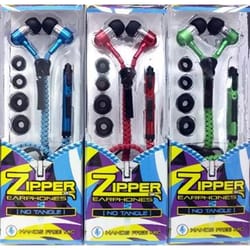 2X Mobile Zipper No Tangle Earbuds 1 pk