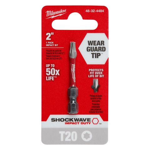 Milwaukee Shockwave Torx T20 X 2 in. L Screwdriver Bit Steel 1 pc