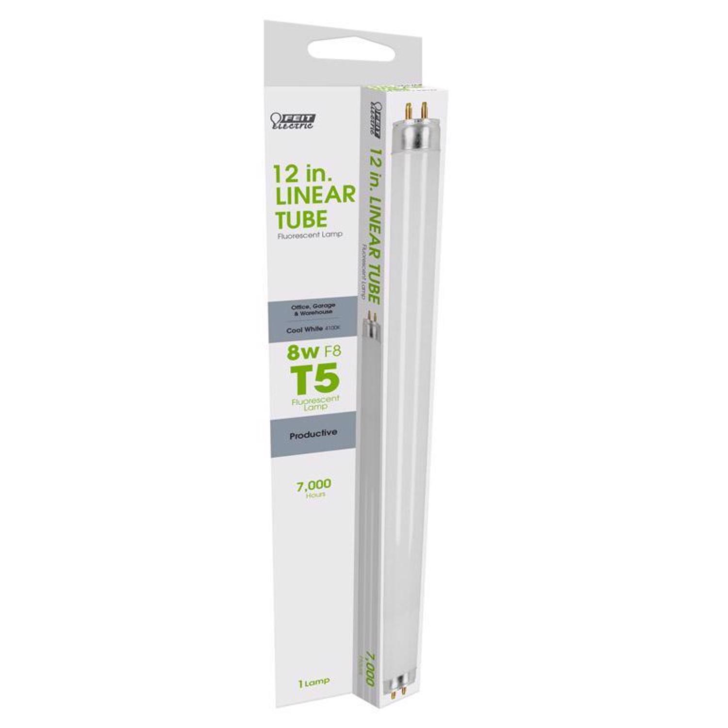 Feit Legacy Bulbs 8 W T5 0.63 in. D X 12 in. L Fluorescent Bulb Cool White  Linear 4100 K 1 pk Mfr# F8T5/CW/RP - Ace Hardware, image size:1500x1500