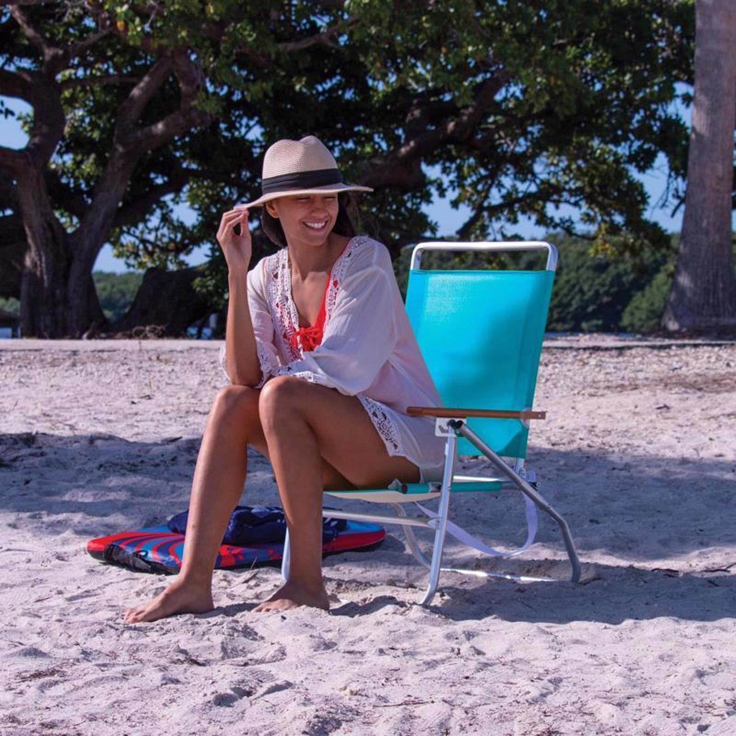 Wave Beach 3-Position Blue Folding Beach Chair Mfr# SC2601-72PK6