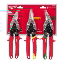 Milwaukee 10 in. Steel Aviation Snips Set 22 Ga. 3 pk