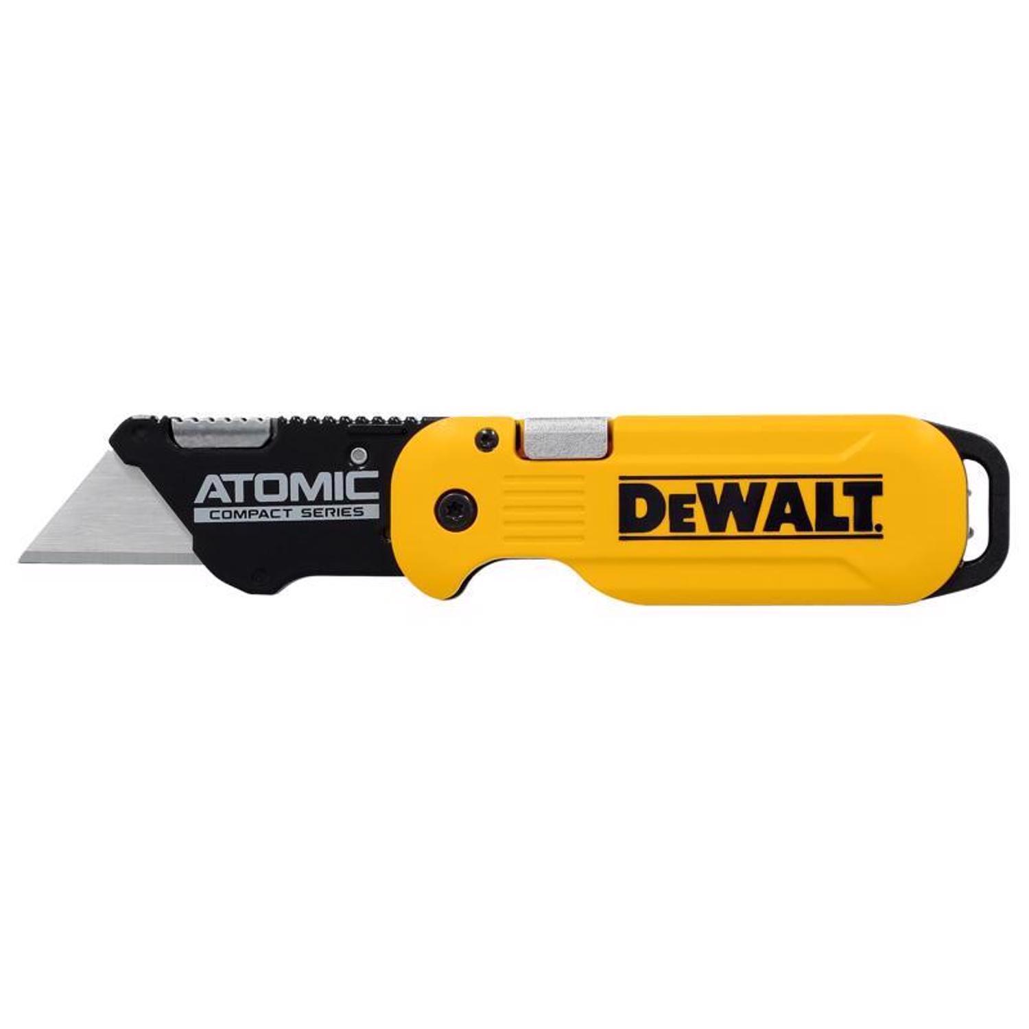 Photos - Kitchen Knife DeWalt Press and Flip Atomic Compact Utility Knife Yellow 1 pc DWHT10990