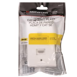 Monster Just Hook It Up White 1 gang Plastic HDMI Wall Plate 1 pk