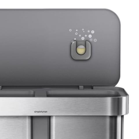 Simplehuman 58 L Metallic Silver Plastic/Stainless Steel Dual