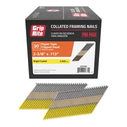 Grip-Rite 2-3/8 in. L Angled Strip Bright Framing Nails 30 deg 2500 pk