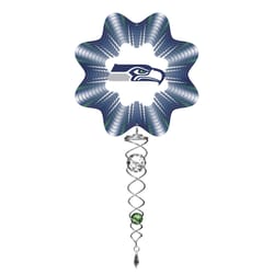 Spinfinity Designs Stainless Steel 14 in. Seattle Seahawks Wind Spinner Mini Set
