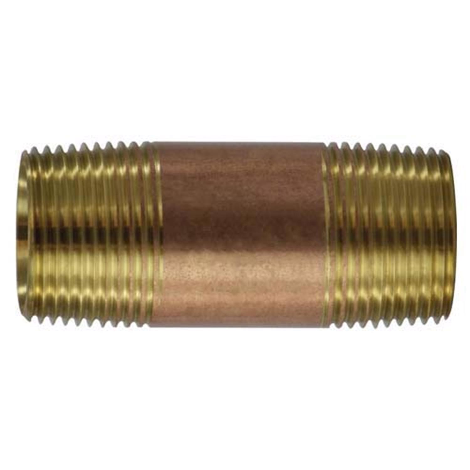 Anderson Metals 1 in. MPT in. X 1 in. D MPT Red Brass Pipe Nipple 3 in. L