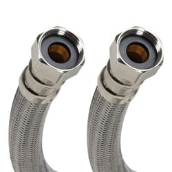 Fluidmaster 3/4 in. FIP X 3/4 in. D FIP 12 in. Braided Stainless Steel Water Heater Supply Line