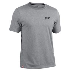 Milwaukee L Short Sleeve Men's Crew Neck Gray Hybrid Work Tee Shirt