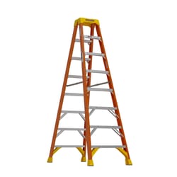 Werner 8 ft. H X 26.84 in. W Fiberglass Step Ladder Type IA Twin Steps 300 lb. cap.