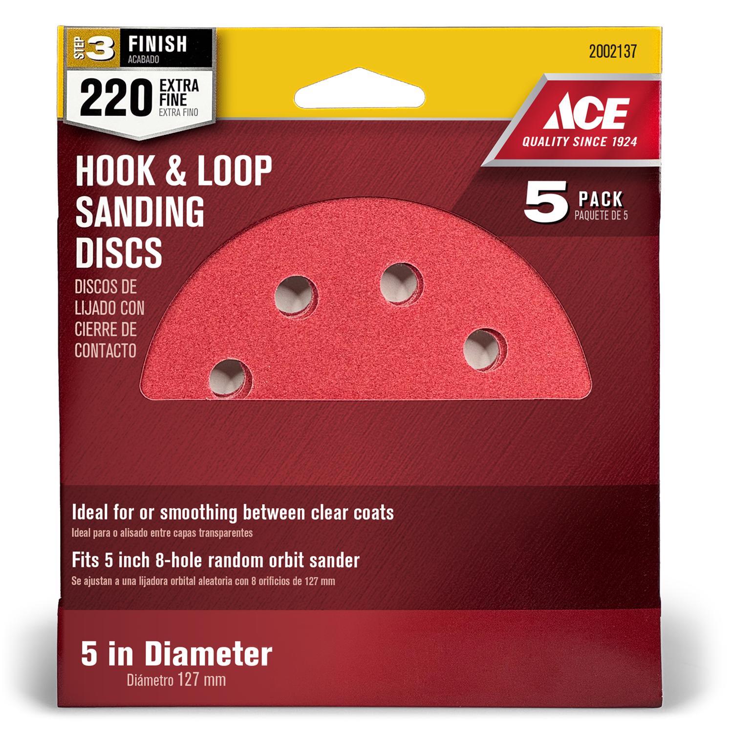 【CD】Smooth Ace／AOR/DAY: Ace 5 in. Aluminum Oxide Hook and Loop Sanding Disc 220 Grit Very