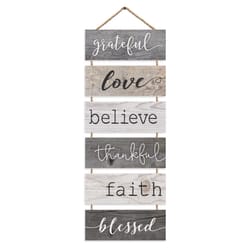 P Graham Dunn 26 in. H X 10 in. L Multicolor Wood Grateful, Love Believe, Thankful, Faith, Blessed H