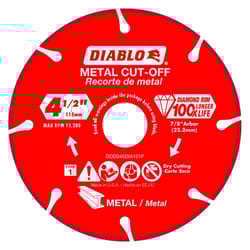 Diablo 4-1/2 in. D X 7/8 in. Diamond Metal Cut-Off Wheel