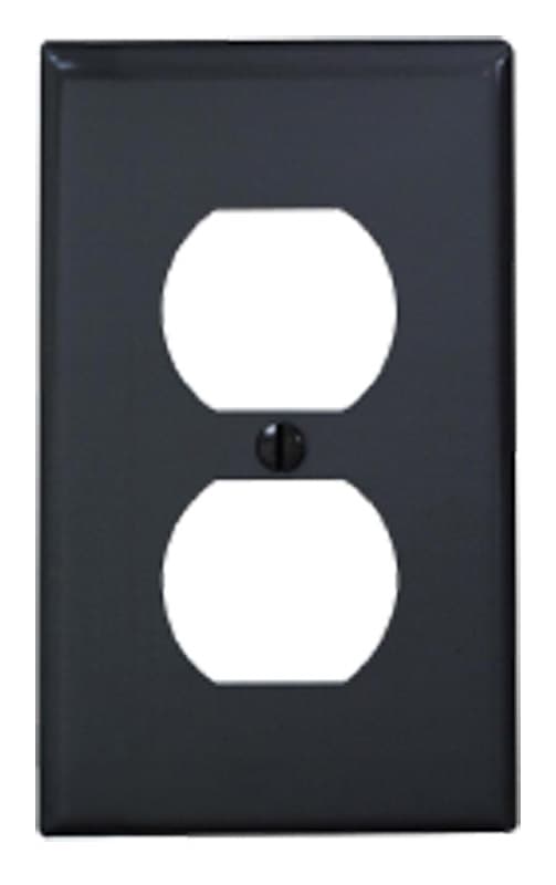 Photos - Socket Leviton Black 1 gang Nylon Duplex Wall Plate 1 pk 80703-00E 