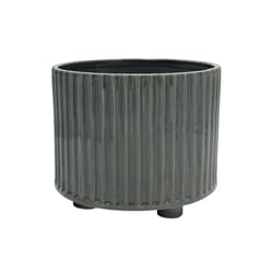 Classic Gardens HC companies 4.6 in. H X 4.6 in. W X 4.6 in. D X 4.6 in. D Ceramic Round Planter Gre