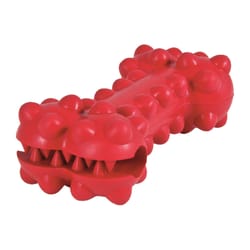Dogzilla For Dog Red Rubber Knobby Texture Dog Bone Medium 1 pk