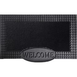 Direct Home Textiles Goup 30 in. W X 18 in. L Black Rubber Door Mat