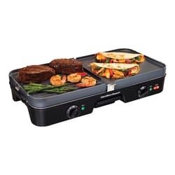 Hamilton Beach Black Plastic Nonstick Surface Electric Griddle/Grill 180 sq in