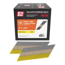 Grip-Rite 3 in. L Paper Strip Bright Framing Nails 30 deg 2000 pk