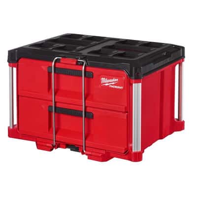 Milwaukee Packout 22 in. Modular 2-Drawer Tool Box Black/Red
