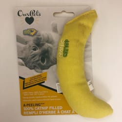 OurPets For Cat Yellow Canvas Banana Catnip Toy