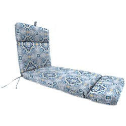 Jordan Manufacturing Blue Geometric Polyester Chaise Cushion 4 in. H X 22 in. W X 72 in. L