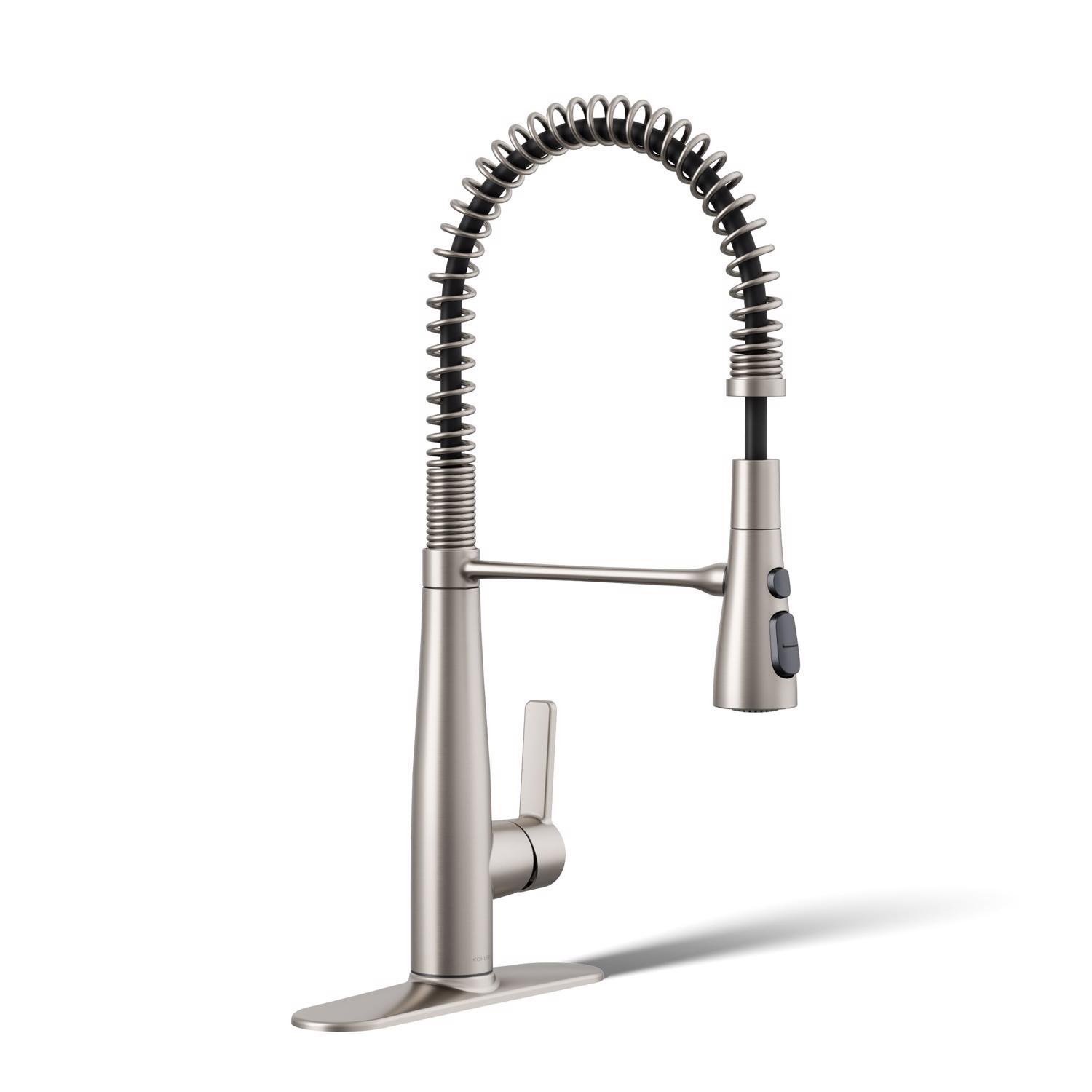 Kohler Leste One Handle Lacquer Vibrant Stainless Pull-Down Kitchen Faucet