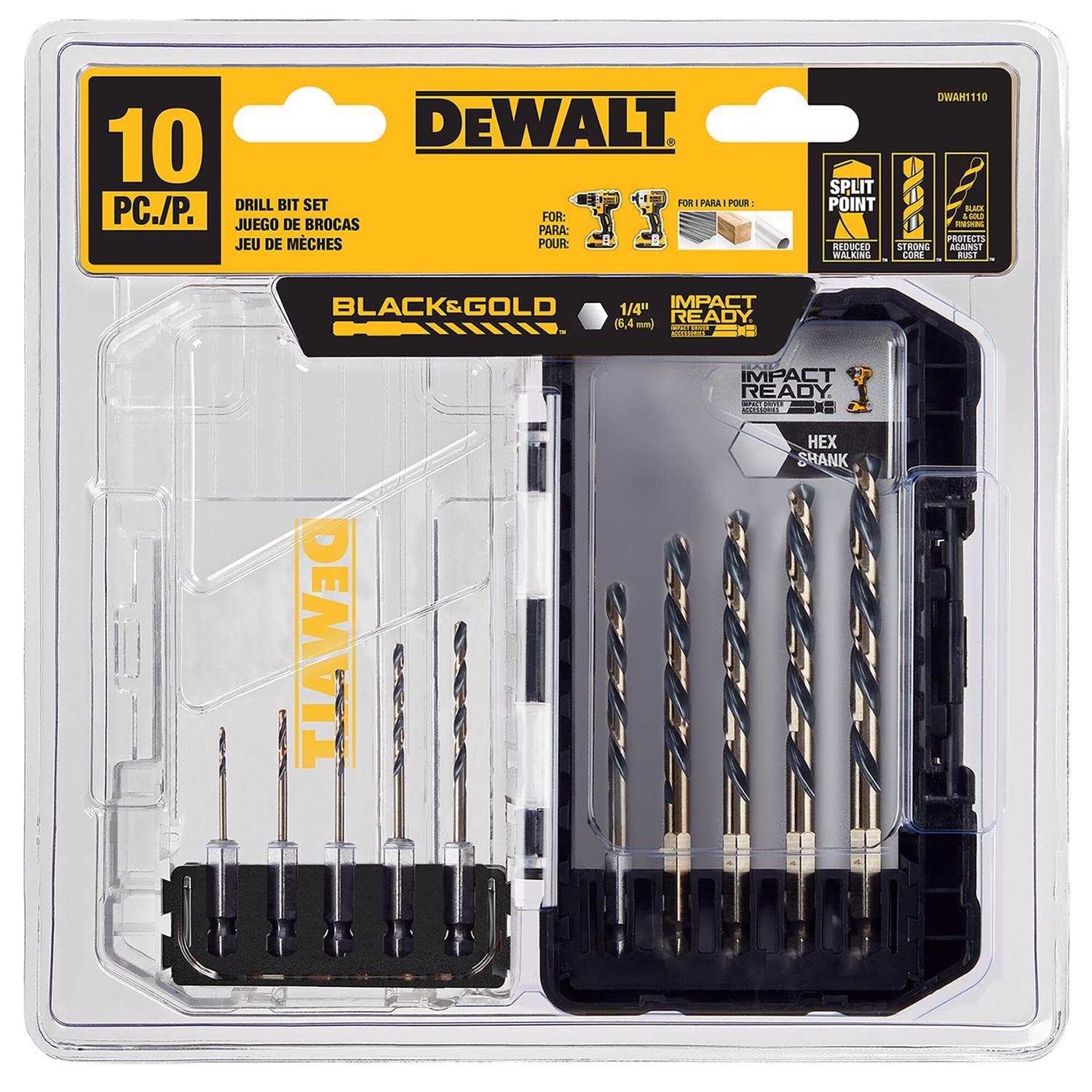 DeWalt Black & Gold Assorted High Speed Steel Impact Ready Drill