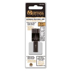 Montana Brand Diamond 3/4 in. Alloy Steel Tile Drill Bit 3-Flat Shank 1 pc