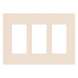 Lutron Claro Gloss Light Almond 3 gang Plastic Decorator Wall Plate 1 pk