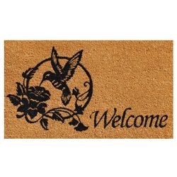 Home & More 1.42 ft. W X 2.42 ft. L Brown Hummingbird Welcome Coir Door Mat