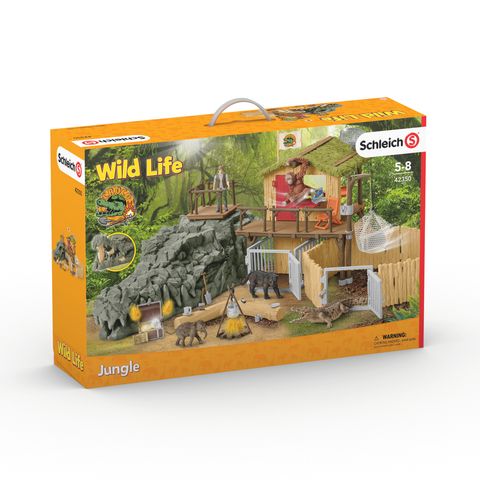 Schleich Wild Life Croco Jungle Research Station Toy Multicolored