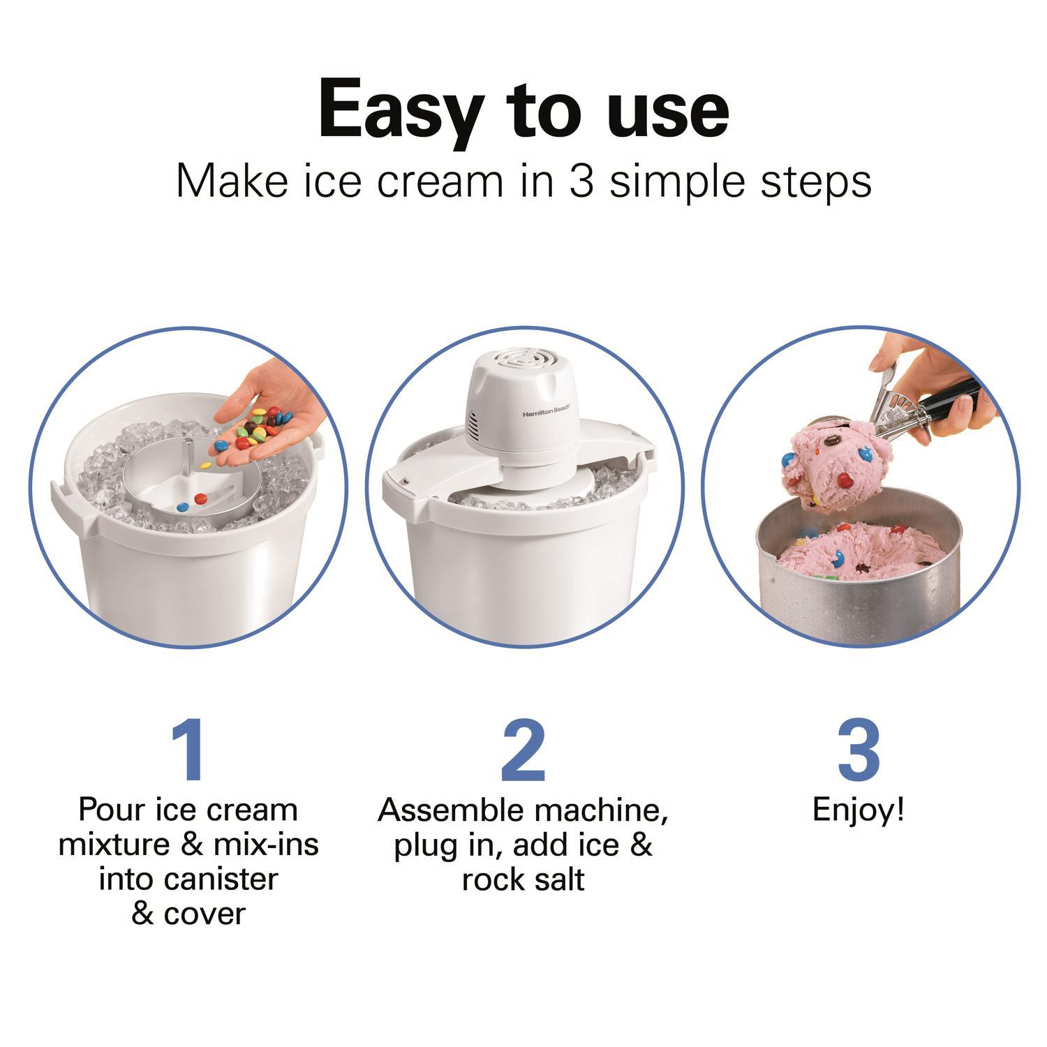 Hamilton Beach White 4 qt Ice Cream Maker 15.3 in. H X 12.5 in