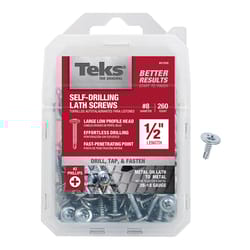 Teks No. 8 in. X 1/2 in. L Hex Drive Pan Head Self Tapping Lath Screws