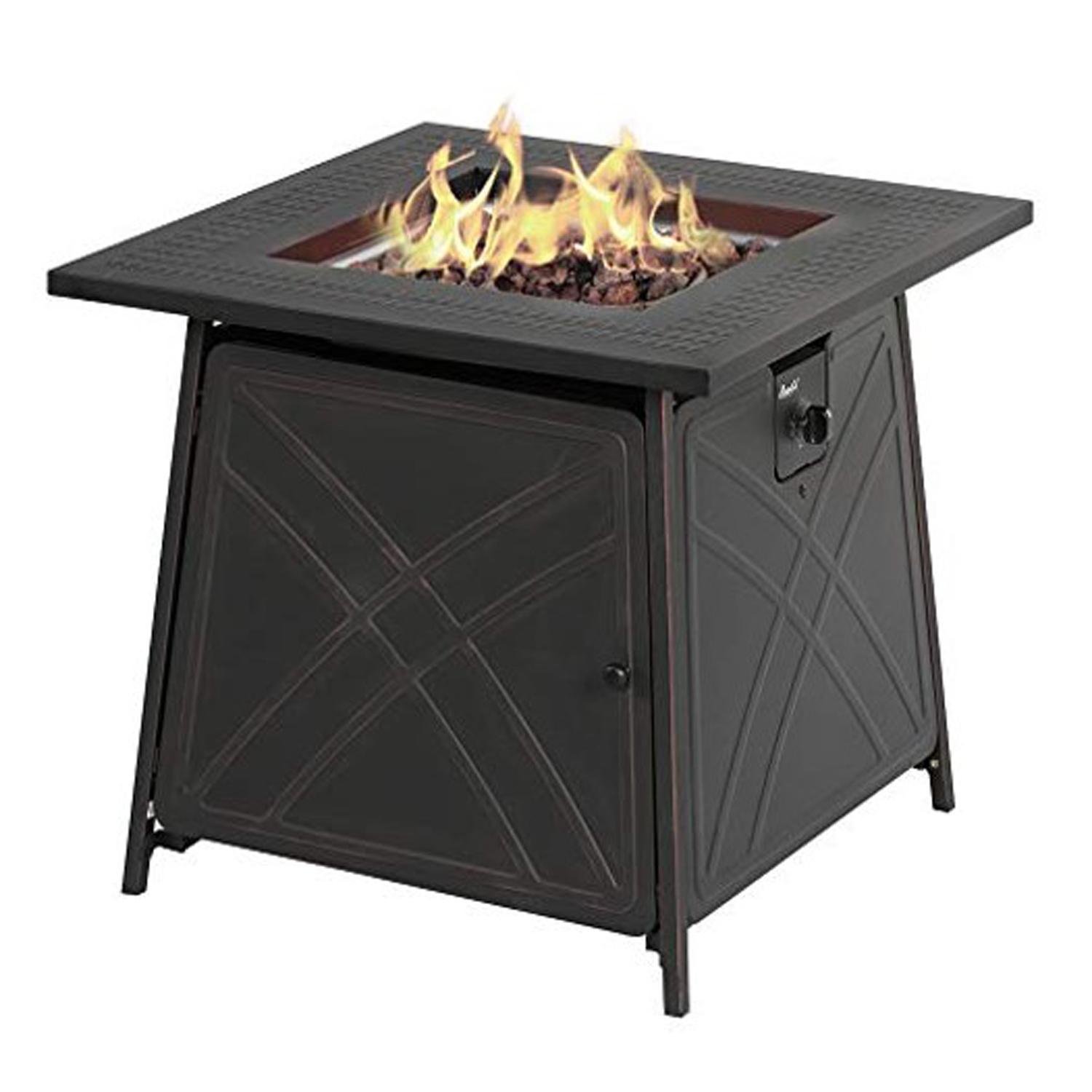 Living Accents 28 in. W Steel Square Propane Fire Pit Mfr# SRGF11634 - Ace  Hardware, image size:1500x1500
