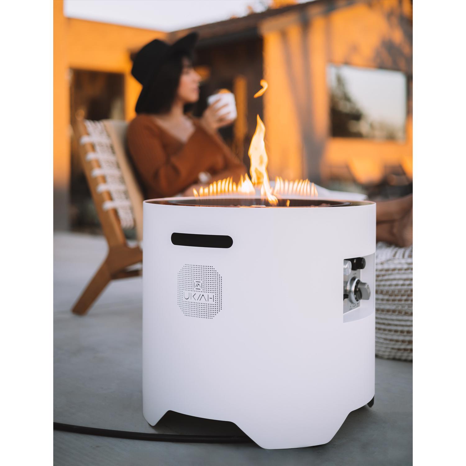 Ukiah Voyager 20 in. W Stainless Steel Round Propane Fire Pit with
