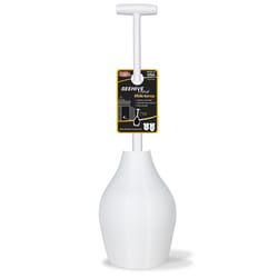 Korky Beehive Max Hideaway Toilet Plunger with Holder 16 in. L X 6 in. D