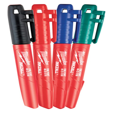 Milwaukee INKZALL Assorted Fine Tip Jobsite Marker 4 pk Mfr# 48-22